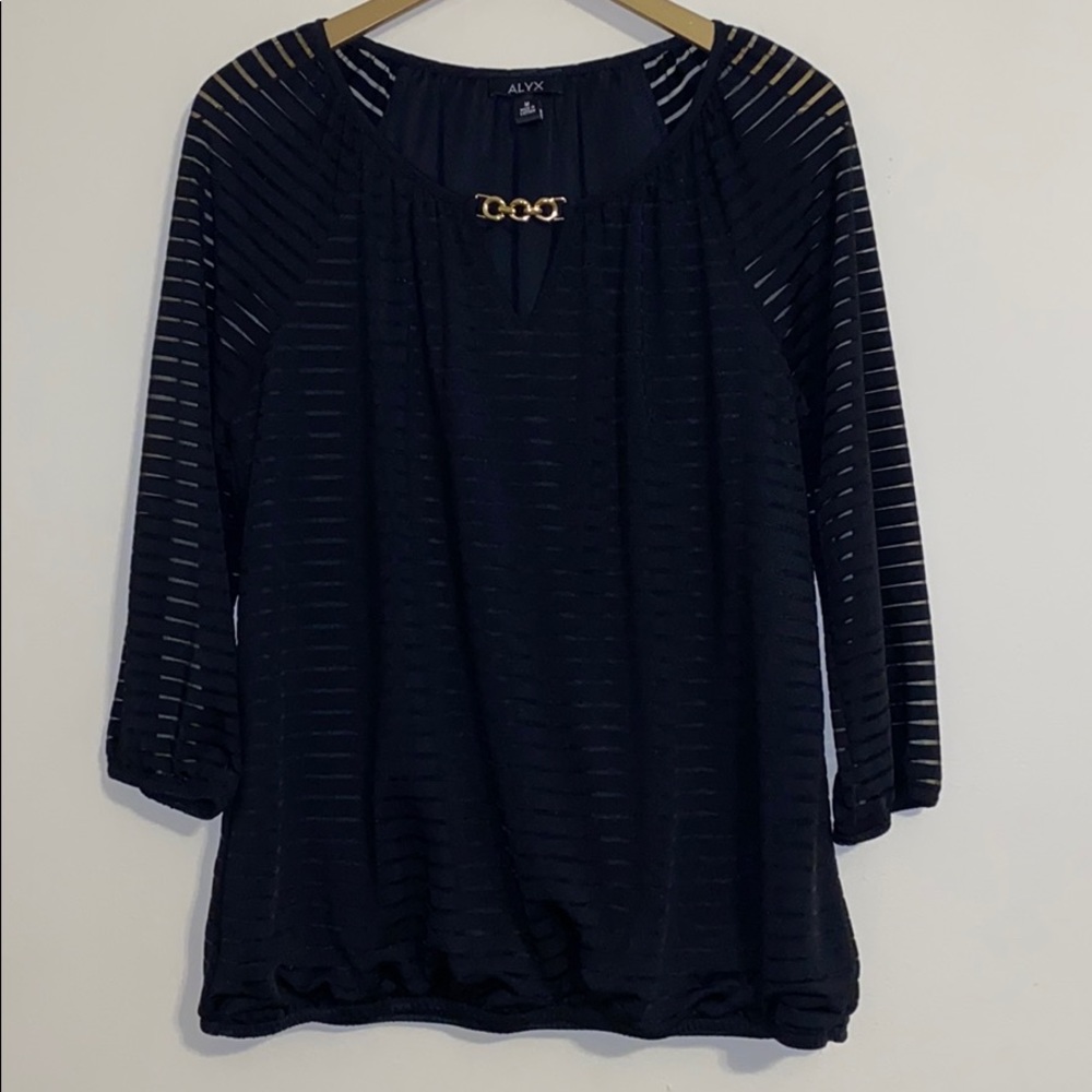 Alyx Blue Sheer Striped Top
